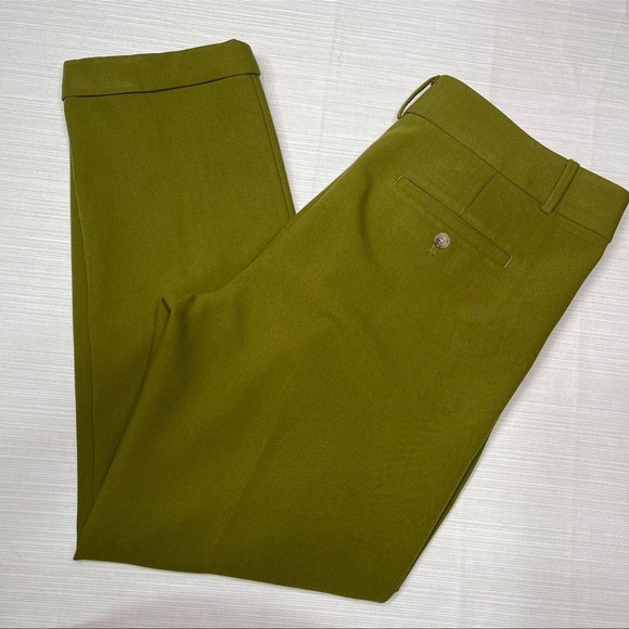 LOFT Olive Green Cuffed Slim Ankle Pencil Dress Pants Nwot 10 - Picture 8 of 10